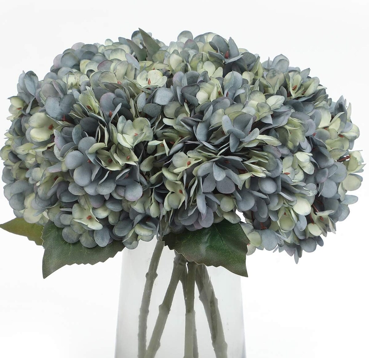 6pcs Artificial Silk Hydrangea Flower Bouquets - Deep Lake Blue
